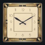 Art Deco Square Wall Clock<br><div class="desc">Great clock design. You will love it like others. Be free to use this design for other product you like or to customize and add your text. Follow me for more. Thank you. Have a nice day.</div>