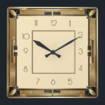 Art Deco Square Wall Clock<br><div class="desc">Great clock design. You will love it like others. Be free to use this design for other product you like or to customize and add your text. Follow me for more. Thank you. Have a nice day.</div>