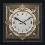 Art Deco Square Wall Clock<br><div class="desc">Great clock design. You will love it like others. Be free to use this design for other product you like or to customize and add your text. Follow me for more. Thank you. Have a nice day.</div>