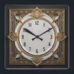 Art Deco Square Wall Clock<br><div class="desc">Great clock design. You will love it like others. Be free to use this design for other product you like or to customize and add your text. Follow me for more. Thank you. Have a nice day.</div>