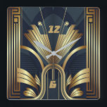 Art Deco Square Wall Clock<br><div class="desc">Great clock design. You will love it like others. Be free to use this design for other product you like or to customize and add your text. Follow me for more. Thank you. Have a nice day.</div>
