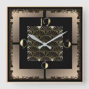 Art Deco Square Wall Clock