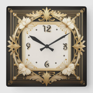 Art Deco Square Wall Clock
