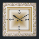 Art Deco Square Wall Clock<br><div class="desc">Great design. You will love it like others. Be free to use this design for other product or to add your text. Follow me for more. Thank you. Have a nice day.</div>