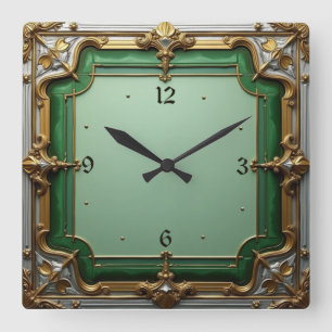 Art Deco Square Wall Clock
