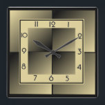 Art Deco Square Wall Clock<br><div class="desc">Great clock design. You will love it like others. Be free to use this design for other product you like or to customize and add your text. Follow me for more. Thank you. Have a nice day.</div>