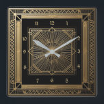 Art Deco Square Wall Clock<br><div class="desc">Great clock design. You will love it like others. Be free to use this design for other product you like or to customize and add your text. Follow me for more. Thank you. Have a nice day.</div>