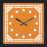 Art Deco Square Wall Clock<br><div class="desc">Art Deco style clock. Background color can be changed.</div>