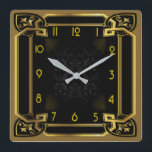 Art Deco Square Wall Clock<br><div class="desc">Great clock design. You will love it like others. Be free to use this design for other product you like or to customize and add your text. Follow me for more. Thank you. Have a nice day.</div>