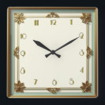 Art Deco Square Wall Clock<br><div class="desc">Great clock design. You will love it like others. Be free to use this design for other product you like or to customize and add your text. Follow me for more. Thank you. Have a nice day.</div>