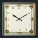 Art Deco Square Wall Clock<br><div class="desc">Great clock design. You will love it like others. Be free to use this design for other product you like or to customize and add your text. Follow me for more. Thank you. Have a nice day.</div>