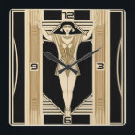 Art Deco Square Wall Clock<br><div class="desc">Great clock design. You will love it like others. Be free to use this design for other product you like or to customize and add your text. Follow me for more. Thank you. Have a nice day.</div>