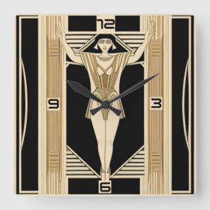 Art Deco Square Wall Clock