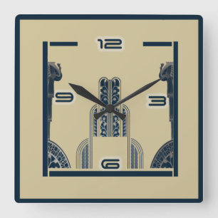 Art Deco Square Wall Clock