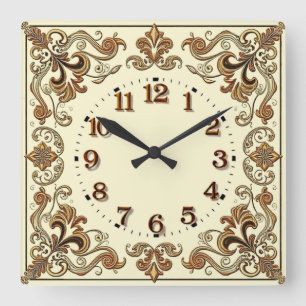 Art Deco  Square Wall Clock