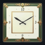 Art Deco Square Wall Clock<br><div class="desc">Great clock design. You will love it like others. Be free to use this design for other product you like or to customize and add your text. Follow me for more. Thank you. Have a nice day.</div>