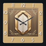 Art Deco Square Wall Clock<br><div class="desc">Great clock design. You will love it like others. Be free to use this design for other product you like or to customize and add your text. Follow me for more. Thank you. Have a nice day.</div>