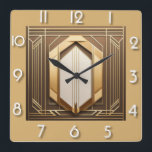 Art Deco Square Wall Clock<br><div class="desc">Great clock design. You will love it like others. Be free to use this design for other product you like or to customize and add your text. Follow me for more. Thank you. Have a nice day.</div>