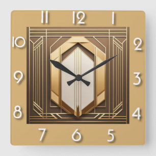 Art Deco Square Wall Clock