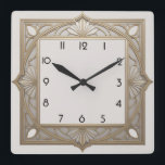 Art Deco Square Wall Clock<br><div class="desc">Great clock design. You will love it like others. Be free to use this design for other product you like or to customize and add your text. Follow me for more. Thank you. Have a nice day.</div>