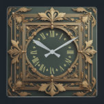 Art Deco Square Wall Clock<br><div class="desc">Great clock design. You will love it like others. Be free to use this design for other product you like or to customize and add your text. Follow me for more. Thank you. Have a nice day.</div>