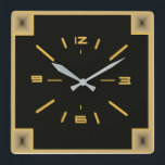 Art Deco Square Wall Clock<br><div class="desc">Great design. You will love it like others. Be free to use this design for other product or to add your text. Follow me for more. Thank you. Have a nice day.</div>