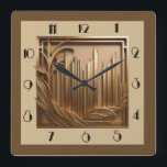 Art Deco Square Wall Clock<br><div class="desc">Great clock design. You will love it like others. Be free to use this design for other product you like or to customize and add your text. Follow me for more. Thank you. Have a nice day.</div>