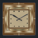 Art Deco Square Wall Clock<br><div class="desc">Great design. You will love it like others. Be free to use this design for other product or to add your text. Follow me for more. Thank you. Have a nice day.</div>