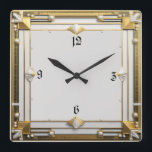 Art Deco Square Wall Clock<br><div class="desc">Great clock design. You will love it like others. Be free to use this design for other product you like or to customize and add your text. Follow me for more. Thank you. Have a nice day.</div>