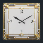 Art Deco Square Wall Clock<br><div class="desc">Great clock design. You will love it like others. Be free to use this design for other product you like or to customize and add your text. Follow me for more. Thank you. Have a nice day.</div>