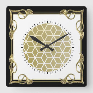 Art Deco Square Wall Clock