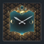 Art Deco Square Wall Clock<br><div class="desc">Great clock design. You will love it like others. Be free to use this design for other product you like or to customize and add your text. Follow me for more. Thank you. have a nice day.</div>