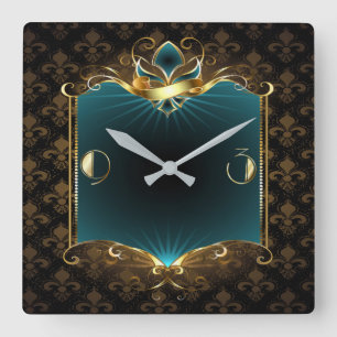 Art Deco Square Wall Clock