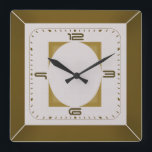 Art Deco Square Wall Clock<br><div class="desc">Great design. You will love it like others. Be free to use this design for other product or to add your text. Follow me for more. Thank you. Have a nice day.</div>