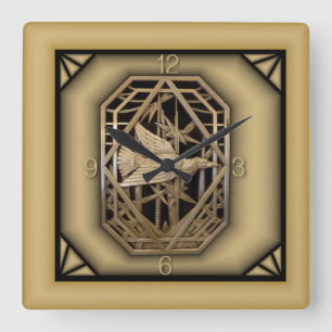 Art Deco Square Wall Clock