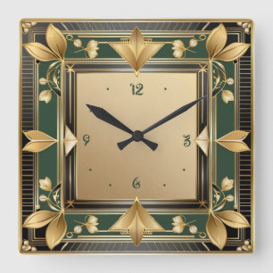 Art Deco Square Wall Clock