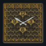 Art Deco Square Wall Clock<br><div class="desc">Great design. You will love it like others. Be free to use this design for other product or to add your text. Follow me for more. Thank you. Have a nice day.</div>