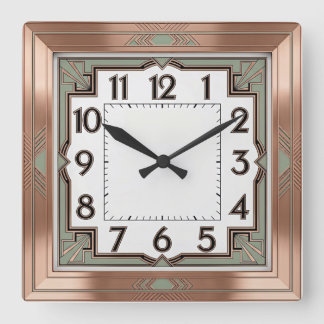 Art Deco Square Wall Clock