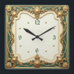 Art Deco Square Wall Clock<br><div class="desc">Great clock design. You will love it like others. Be free to use this design for other product you like or to customize and add your text. Follow me for more. Thank you. Have a nice day.</div>