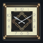 Art Deco Square Wall Clock<br><div class="desc">Great clock design. You will love it like others. Be free to use this design for other product you like or to customize and add your text. Follow me for more. Thank you. Have a nice day.</div>