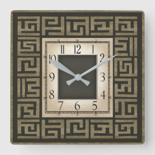 Art deco square wall clock