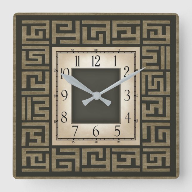 Art deco square wall clock (Front)