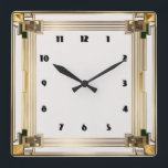 Art Deco Square Wall Clock<br><div class="desc">Great clock design. You will love it like others. Be free to use this design for other product you like or to customize and add your text. Follow me for more. Thank you. Have a nice day.</div>