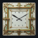 Art Deco Square Wall Clock<br><div class="desc">Great clock design. You will love it like others. Be free to use this design for other product you like or to customize and add your text. Follow me for more. Thank you. Have a nice day.</div>