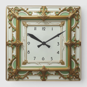 Art Deco Square Wall Clock