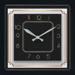 Art Deco Square Wall Clock<br><div class="desc">Great clock design. You will love it like others. Be free to use this design for other product you like or to customize and add your text. Follow me for more. Thank you. Have a nice day.</div>