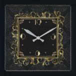 Art Deco Square Wall Clock<br><div class="desc">Great clock design. You will love it like others. Be free to use this design for other product you like or to customize and add your text. Follow me for more. Thank you. Have a nice day.</div>