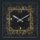 Art Deco Square Wall Clock<br><div class="desc">Great clock design. You will love it like others. Be free to use this design for other product you like or to customize and add your text. Follow me for more. Thank you. Have a nice day.</div>