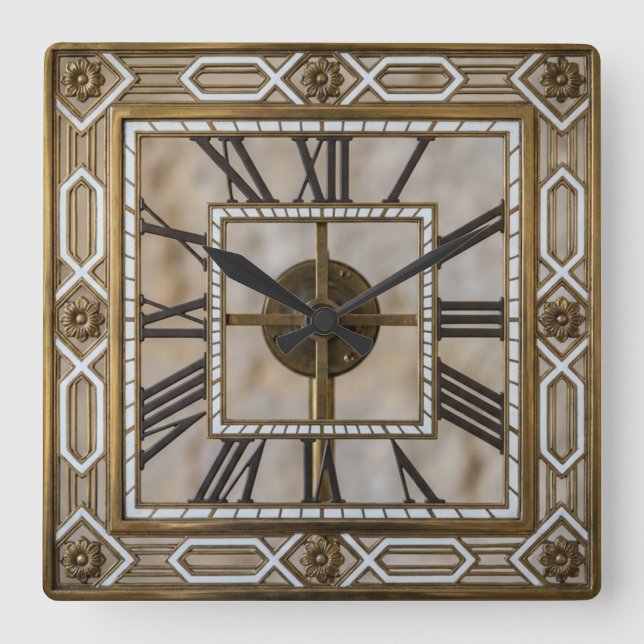 Art Deco  Square Wall Clock (Front)