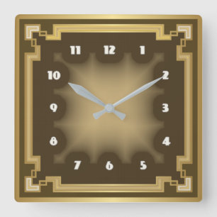 Art Deco Square Wall Clock